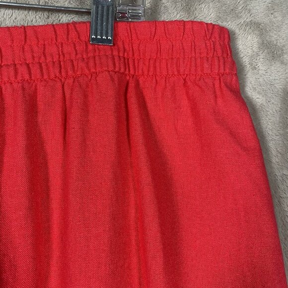Gap Linen Blend Midi Skirt Women XXL Slipper Red Pull On Side Slit Washable - Picture 6 of 13